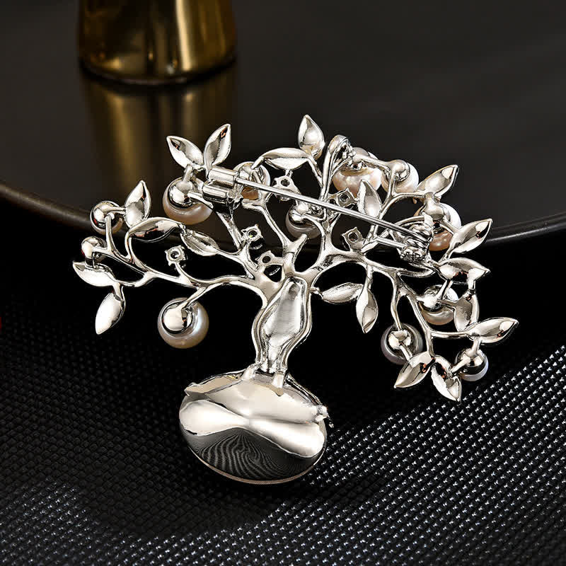 Spilla elegante da donna con fiore retrò, l'albero della vita