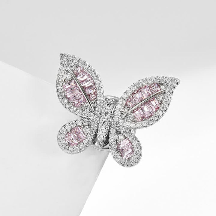 Spilla magnetica da donna in stile farfalla rosa ghiaccio dolce - image 4