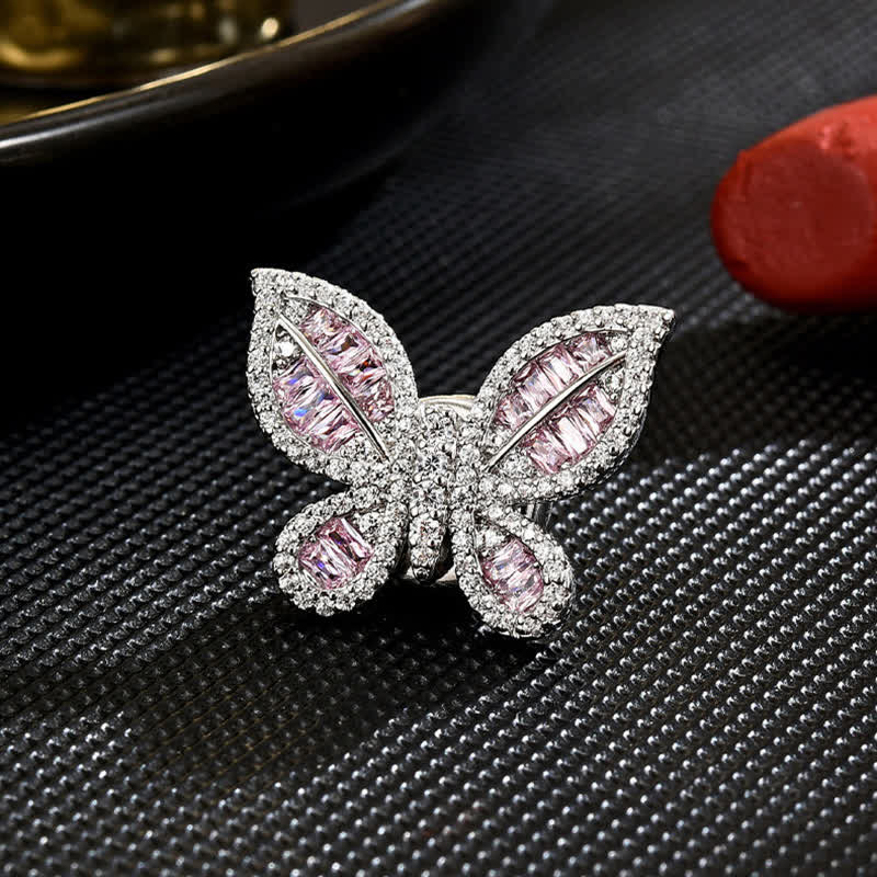Spilla magnetica da donna in stile farfalla rosa ghiaccio dolce