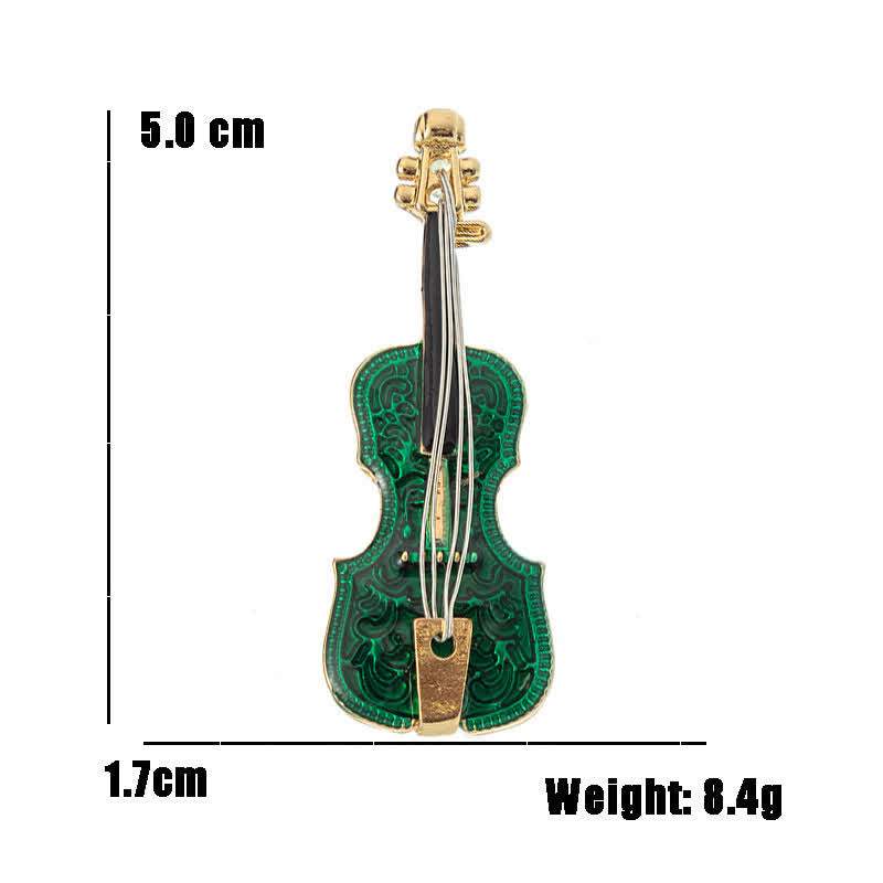 Spilla smaltata creativa da donna a forma di violino musicale