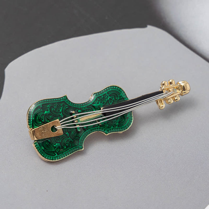 Spilla smaltata creativa da donna a forma di violino musicale