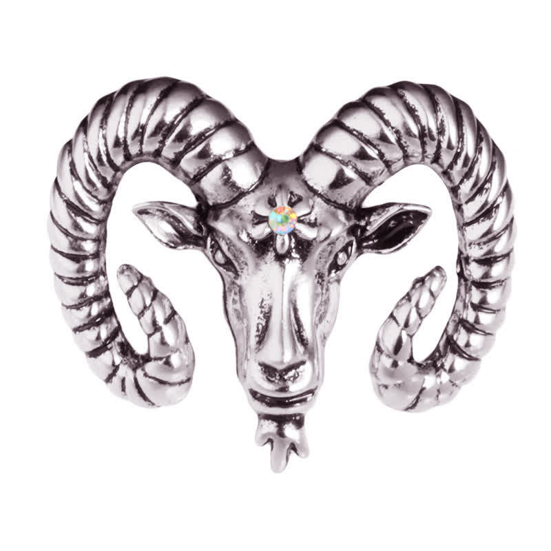 Spilla con testa di ariete da uomo, accessorio per animali - Argento - image 4