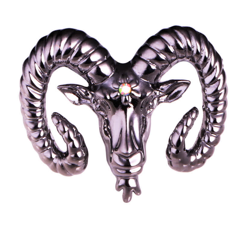 Spilla con testa di ariete da uomo, accessorio per animali - Grigio - image 12