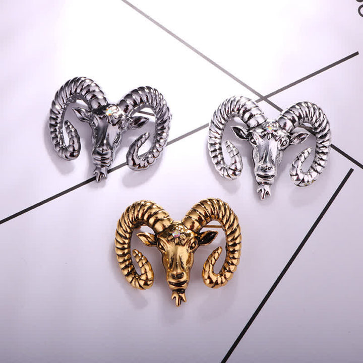 Spilla con testa di ariete da uomo, accessorio per animali - image 6