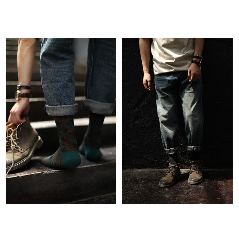 Calzini da uomo in cotone con colori misti stile Leisure