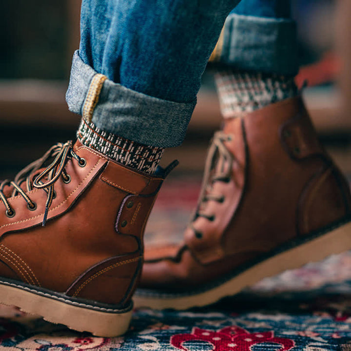 Calzini in cotone con motivo a linee di diamanti colorati alla moda