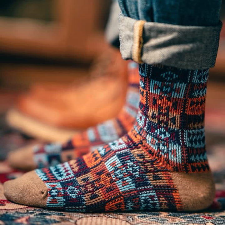 Calzini in cotone con motivo tribale etnico vintage