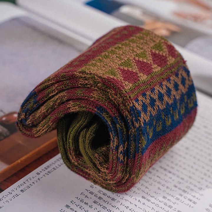 Calzini in cotone con motivo etnico tribale colorato