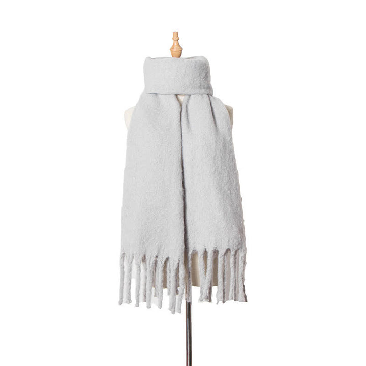 Sciarpa unisex calda e spessa con nappe di colore puro