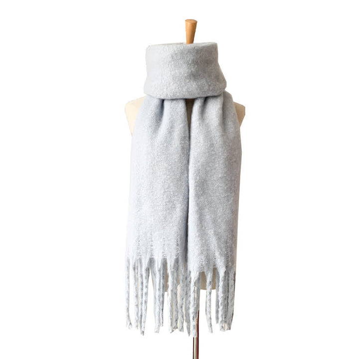 Sciarpa unisex calda e spessa con nappe di colore puro