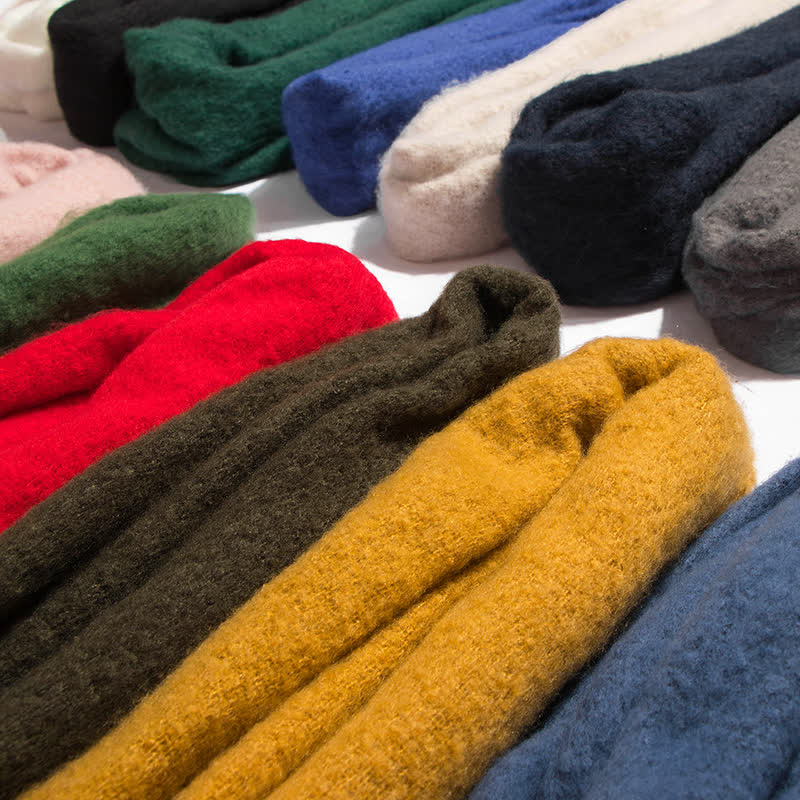 Sciarpa unisex calda e spessa con nappe di colore puro - image 4