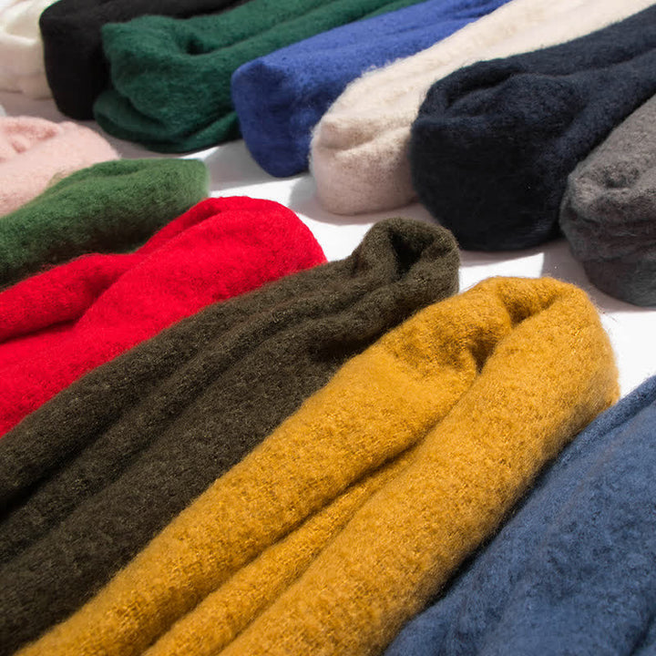 Sciarpa unisex calda e spessa con nappe di colore puro - image 4