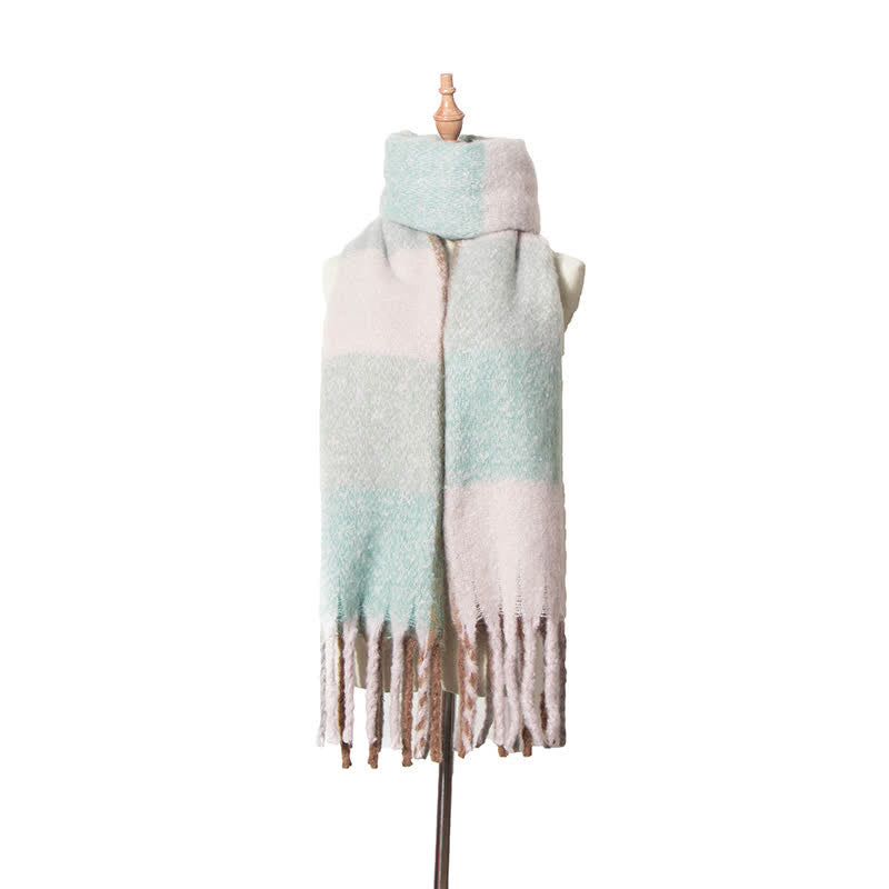 Sciarpa unisex oversize con nappe color block
