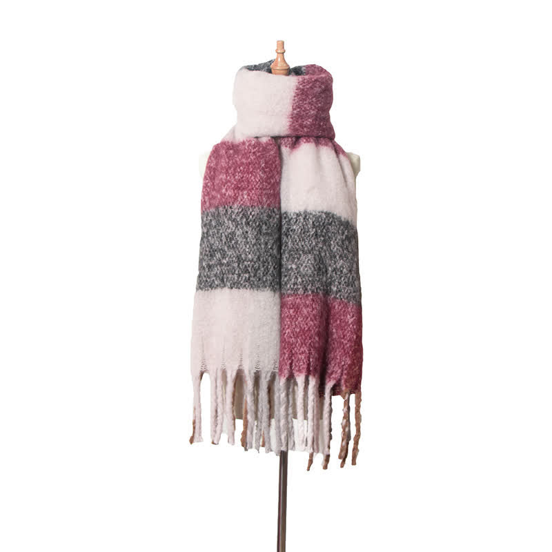 Sciarpa unisex oversize con nappe color block
