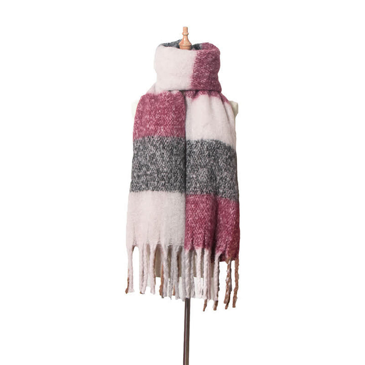 Sciarpa unisex oversize con nappe color block