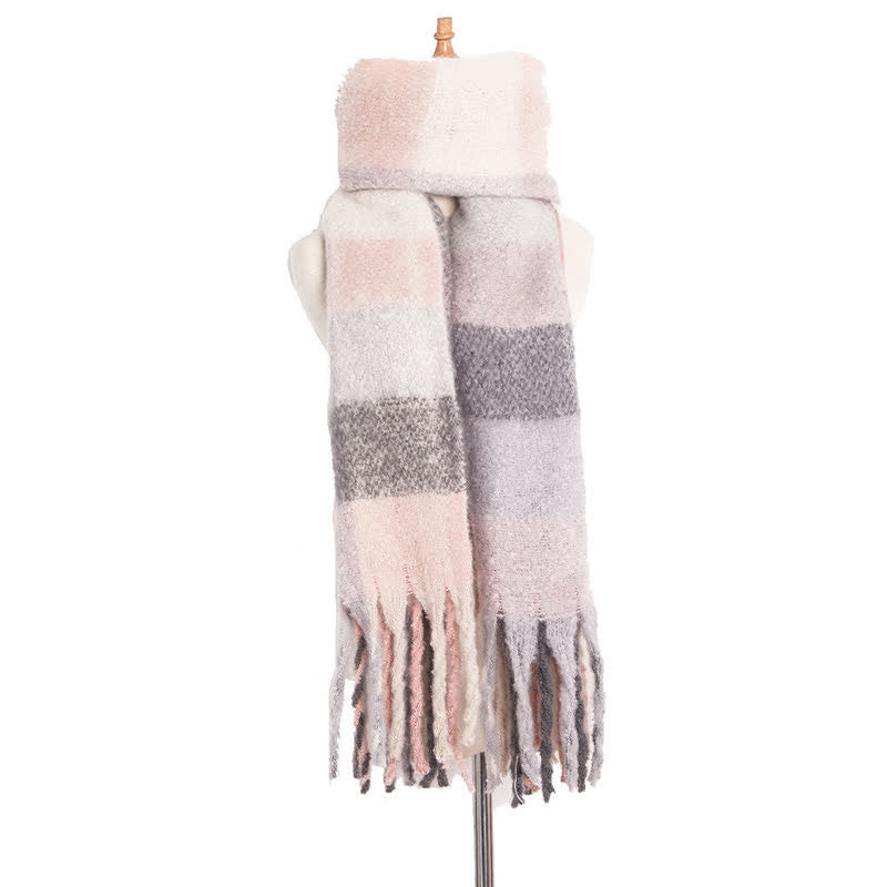 Sciarpa unisex oversize con nappe color block