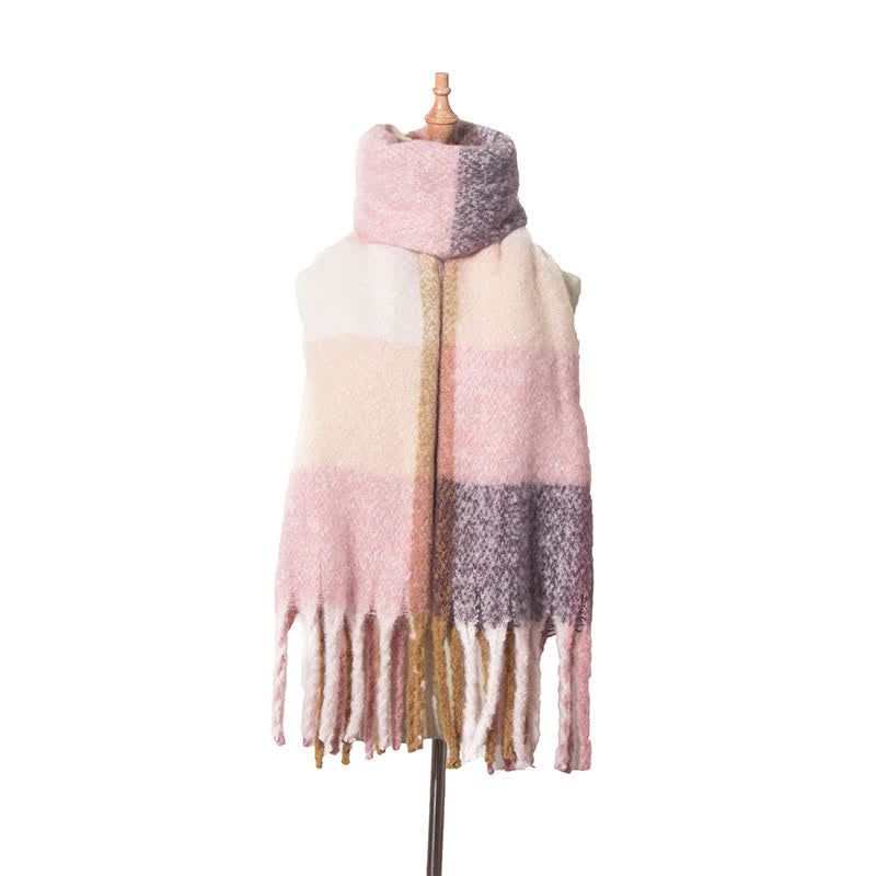 Sciarpa unisex oversize con nappe color block
