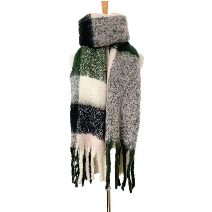 Sciarpa unisex oversize con nappe color block