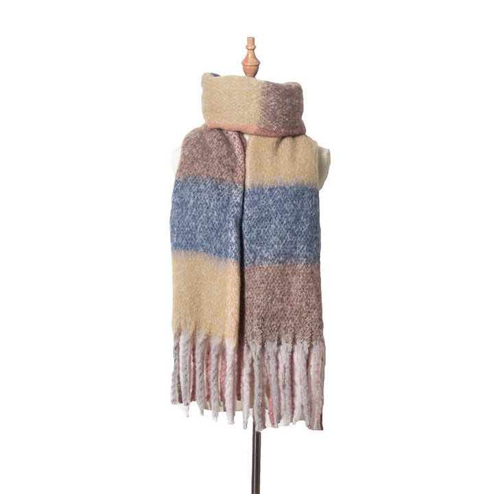 Sciarpa unisex oversize con nappe color block