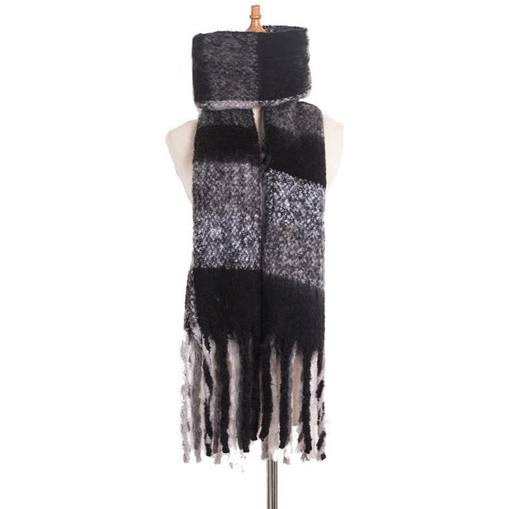 Sciarpa unisex oversize con nappe color block