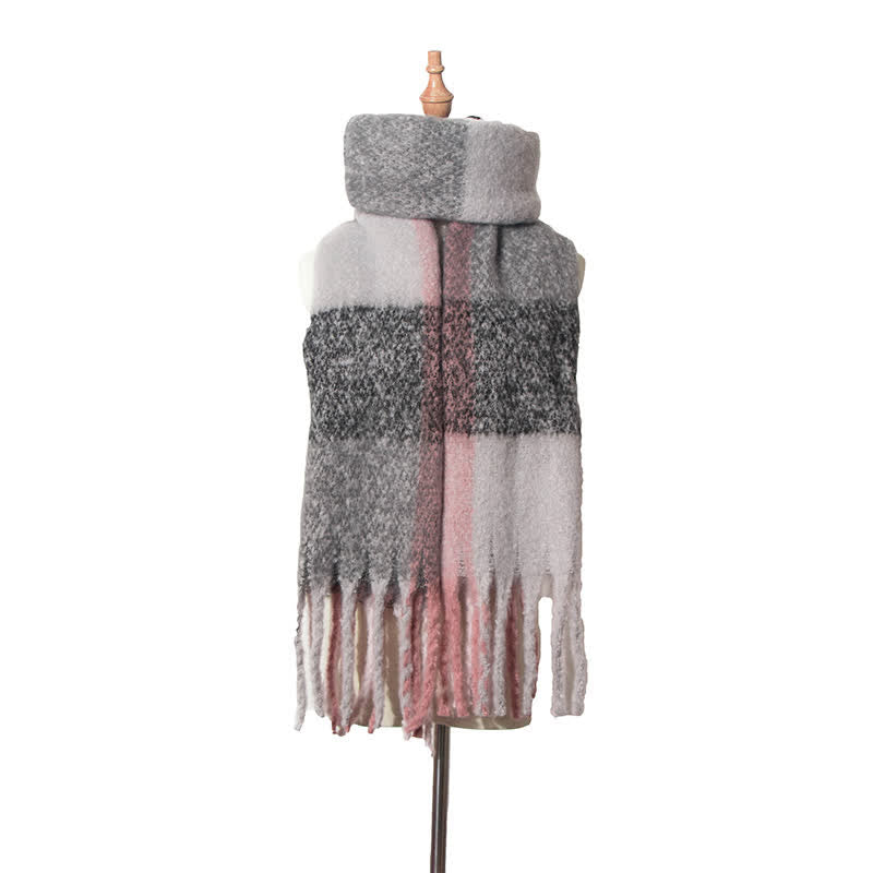 Sciarpa unisex oversize con nappe color block