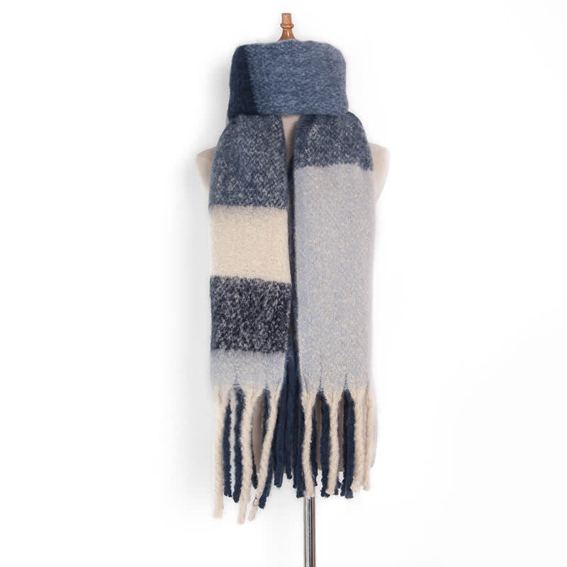 Sciarpa unisex oversize con nappe color block