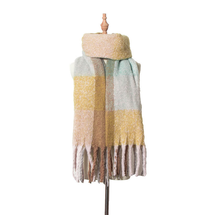 Sciarpa unisex oversize con nappe color block