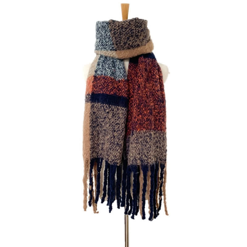 Sciarpa unisex oversize con nappe color block