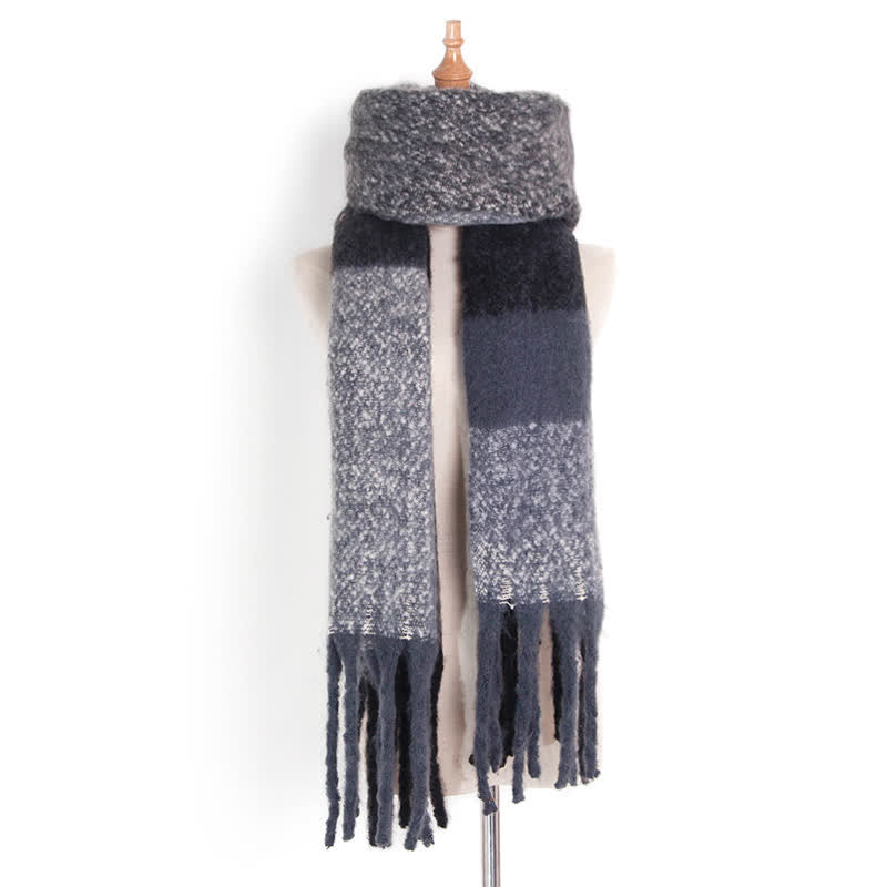 Sciarpa unisex oversize con nappe color block