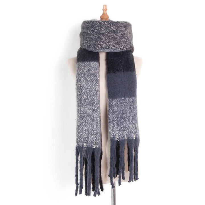 Sciarpa unisex oversize con nappe color block