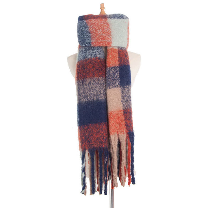 Sciarpa unisex oversize con nappe color block