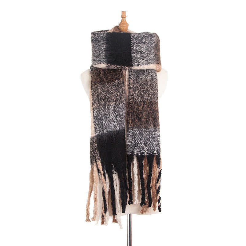 Sciarpa unisex oversize con nappe color block