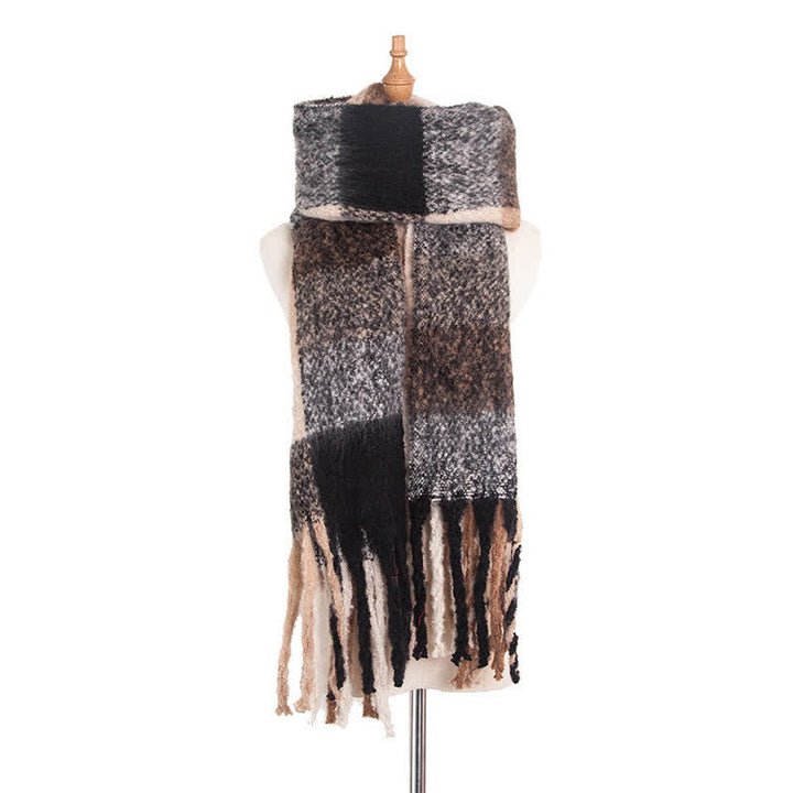 Sciarpa unisex oversize con nappe color block