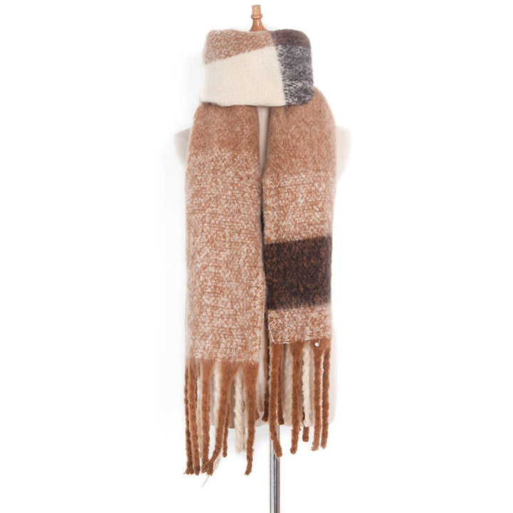 Sciarpa unisex oversize con nappe color block