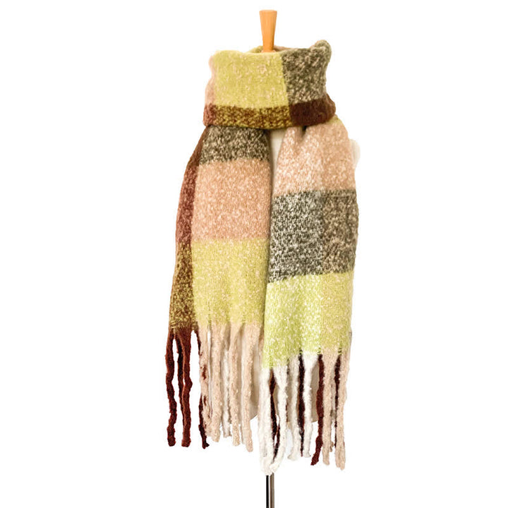 Sciarpa unisex oversize con nappe color block