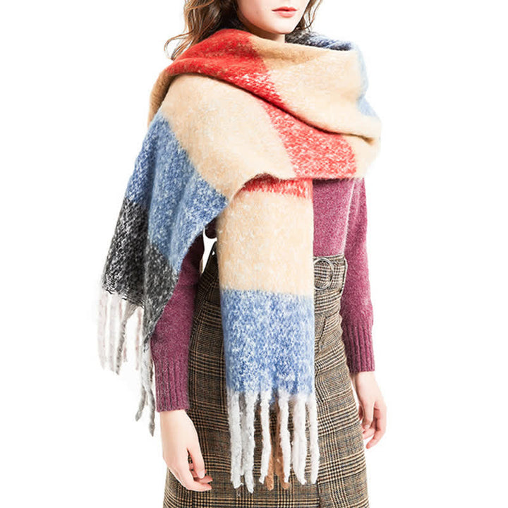 Sciarpa unisex oversize con nappe color block - image 0