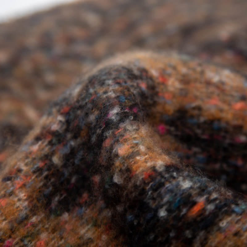 Sciarpa corta con frange e stampa leopardata unisex