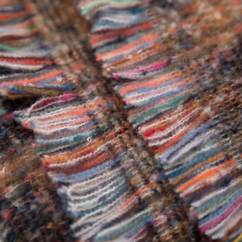 Sciarpa corta con frange e stampa leopardata unisex