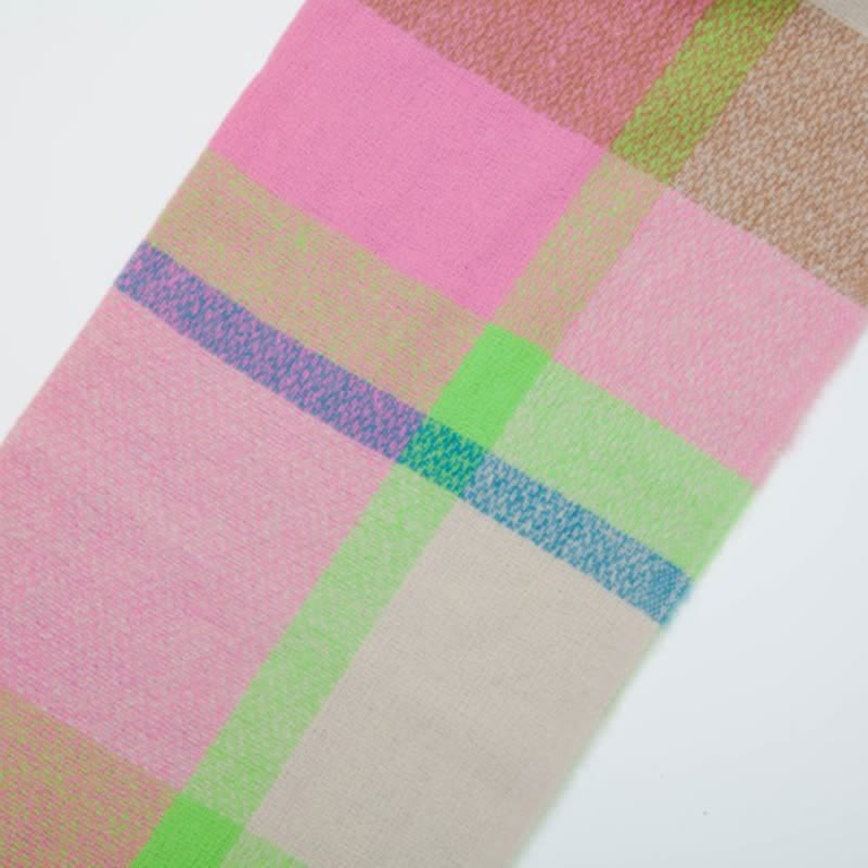 Sciarpa invernale con frange spesse a quadri arcobaleno unisex