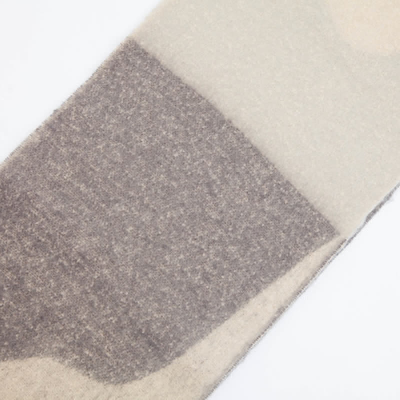 Sciarpa unisex spessa con nappa astratta colorata - image 9