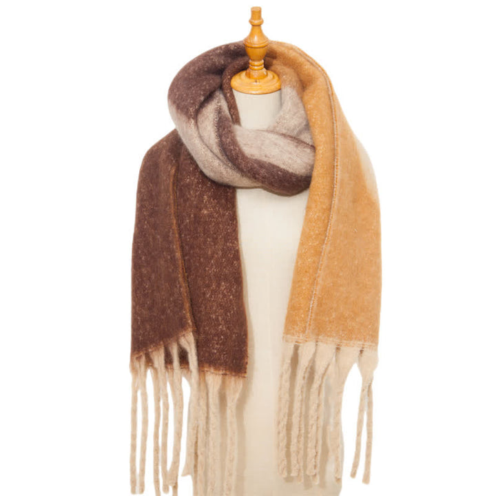 Sciarpa unisex spessa con nappa astratta colorata - image 5