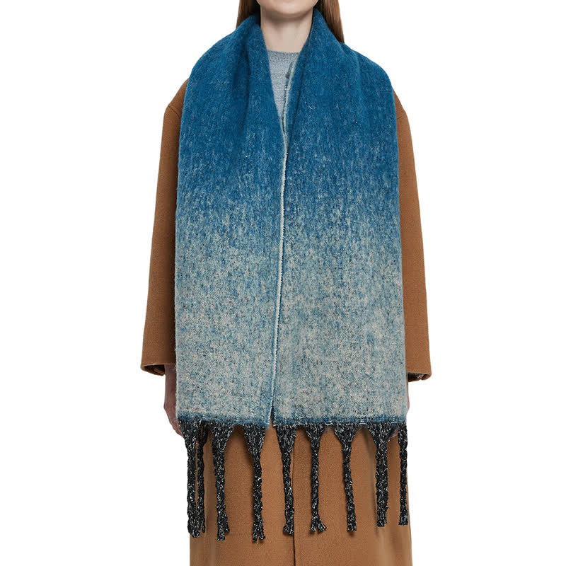 Sciarpa unisex con nappe colorate sfumate per il freddo