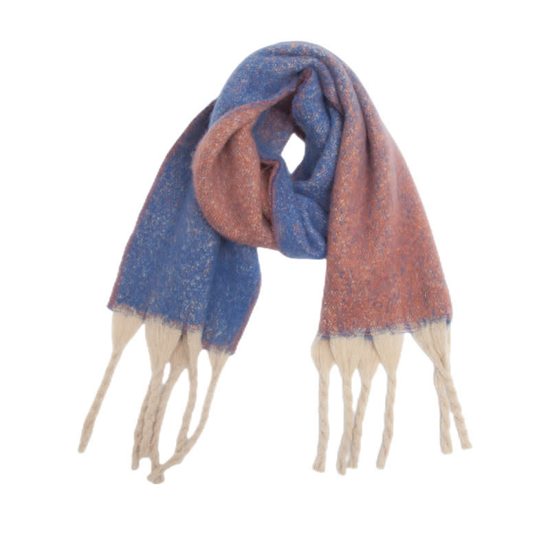Sciarpa unisex con nappe colorate sfumate per il freddo