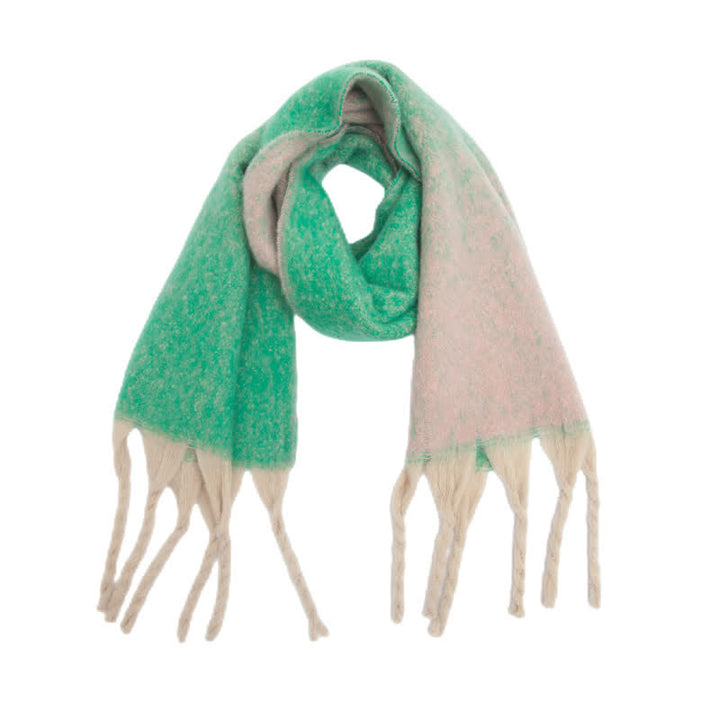 Sciarpa unisex con nappe colorate sfumate per il freddo - Verde - image 5