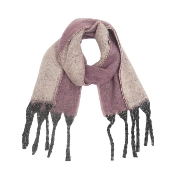 Sciarpa unisex con nappe colorate sfumate per il freddo - Viola - image 15