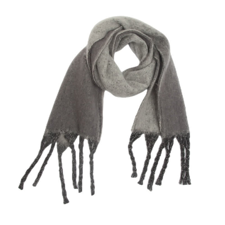 Sciarpa unisex con nappe colorate sfumate per il freddo - Grigio - image 14