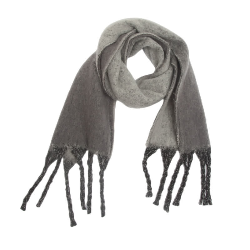 Sciarpa unisex con nappe colorate sfumate per il freddo - Grigio - image 14