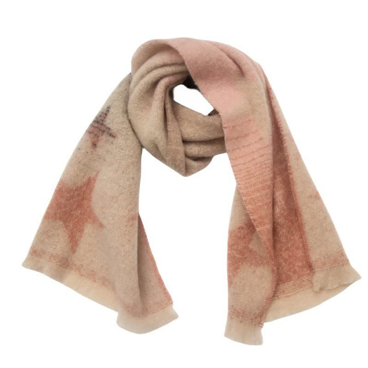 Sciarpa unisex spessa alla moda con stella a cinque punte - Rosa - image 20