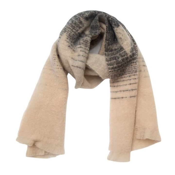 Sciarpa unisex spessa alla moda con stella a cinque punte - Nero e avorio - image 14