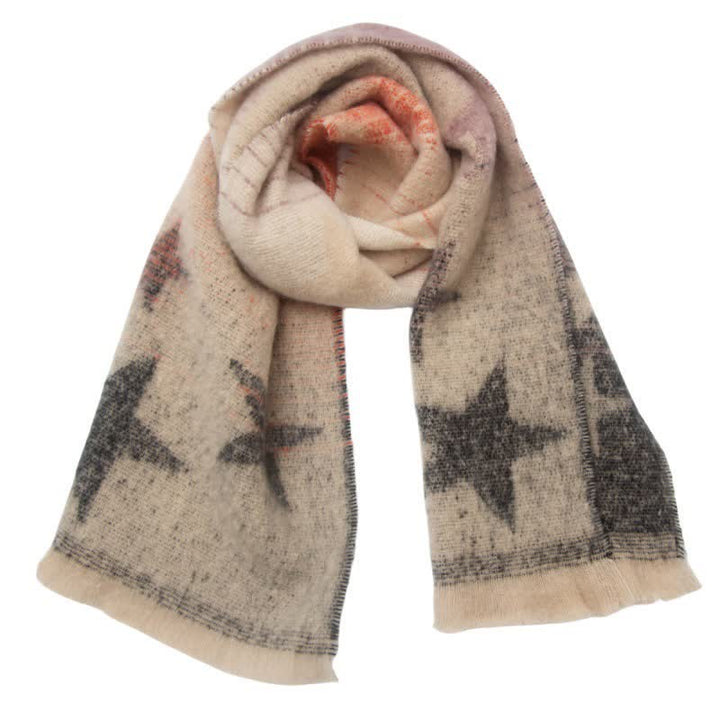 Sciarpa unisex spessa alla moda con stella a cinque punte - Rosa e nero - image 16